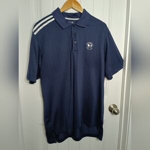 Adidas Embroidered Pebble Beach Golf Links Navy Polo Men's Large Climacool